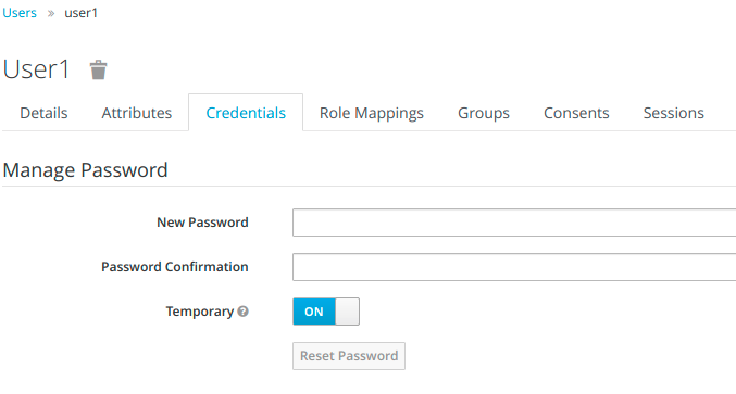 keycloak user credentials